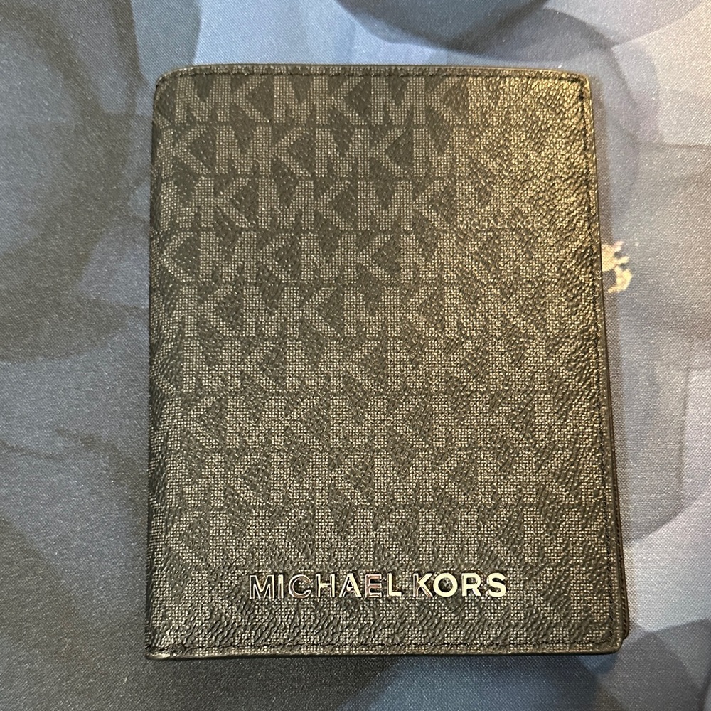 Michael Kors Gray Monogram Passport Cover